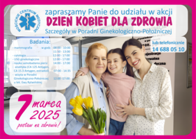 Plakat akcji "Dzień Kobiet dla zdrowia"